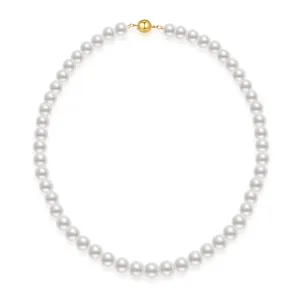 18k Gold 9-11mm Australian White South Sea Pearl Necklace KN00215