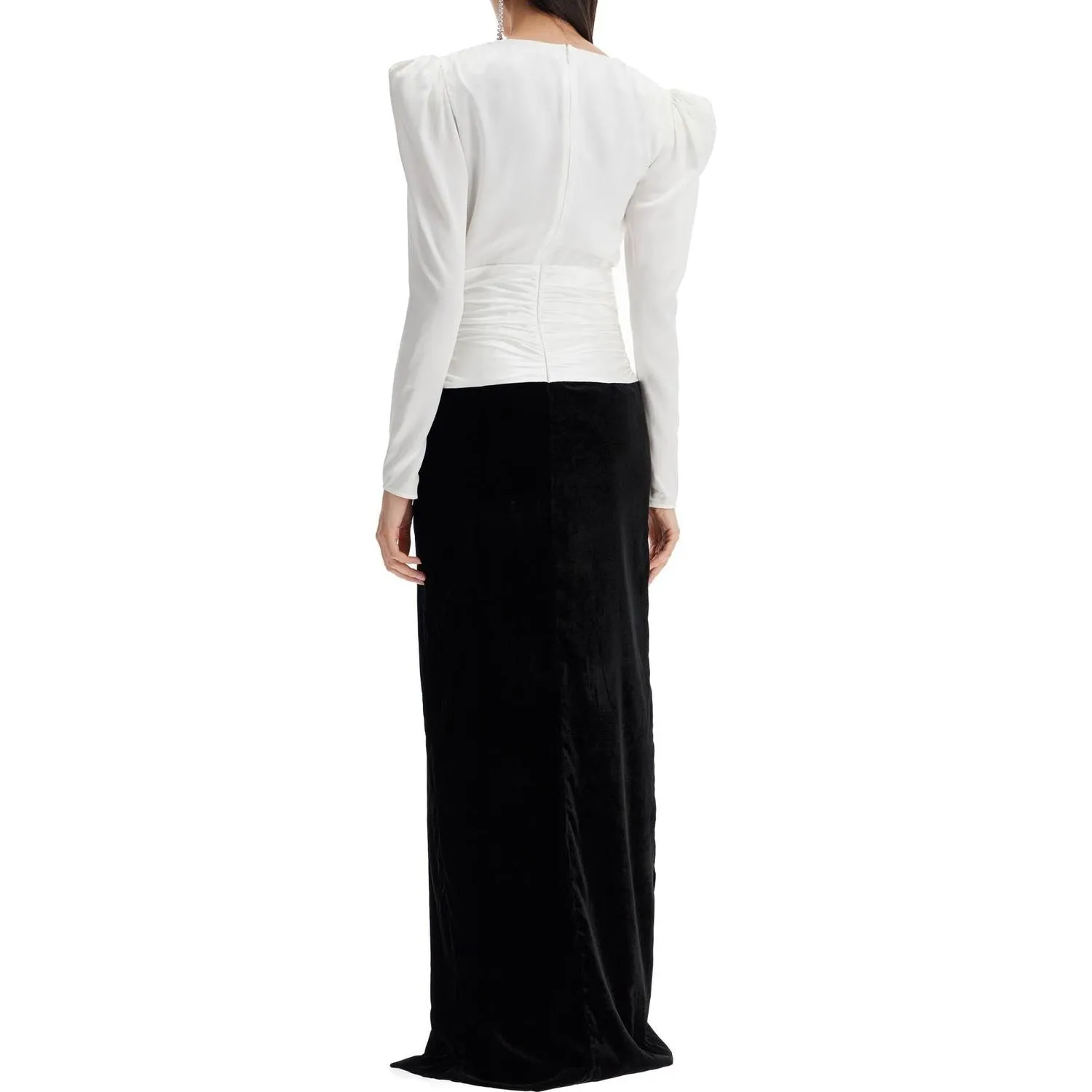 Alessandra Rich long silk and velvet dress