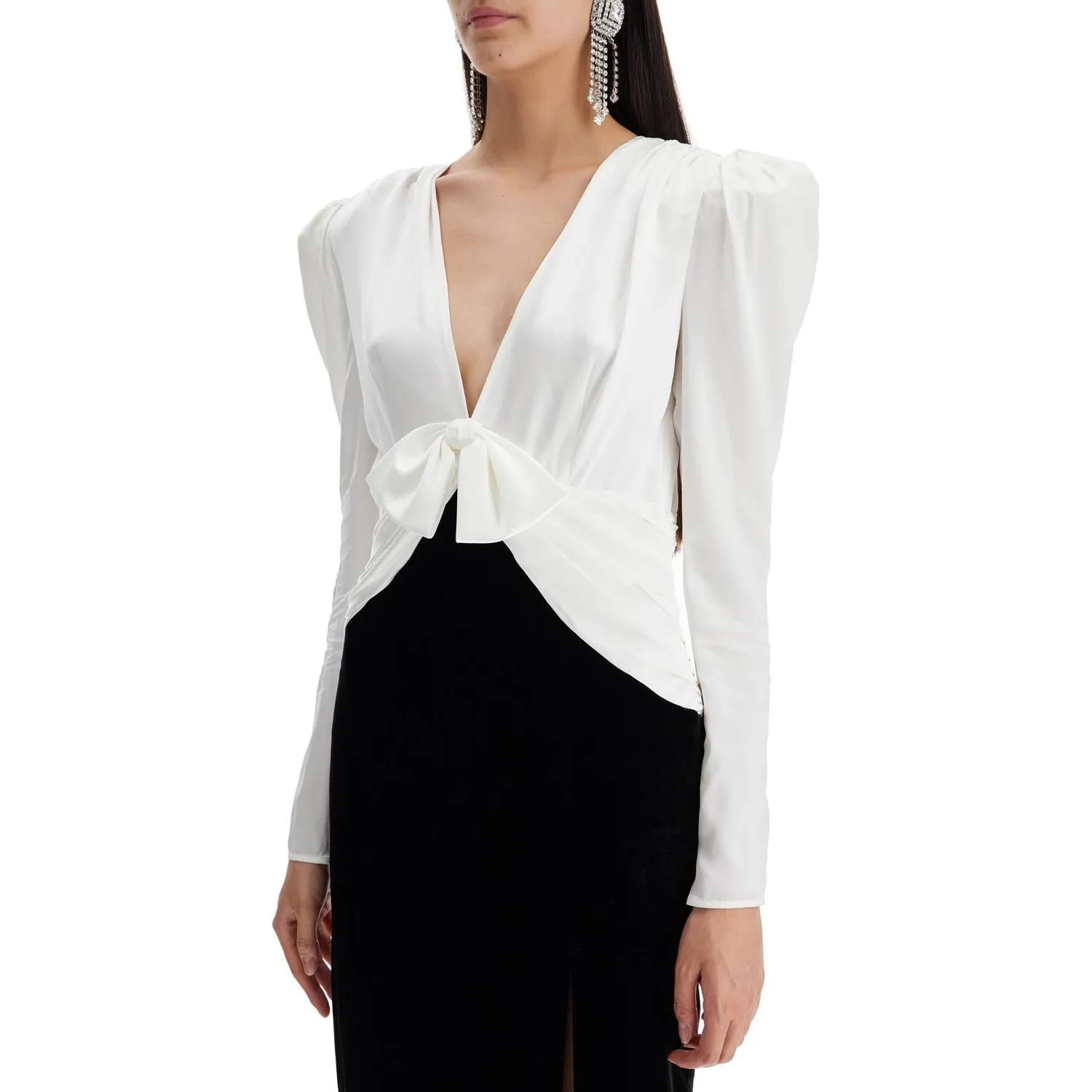Alessandra Rich long silk and velvet dress