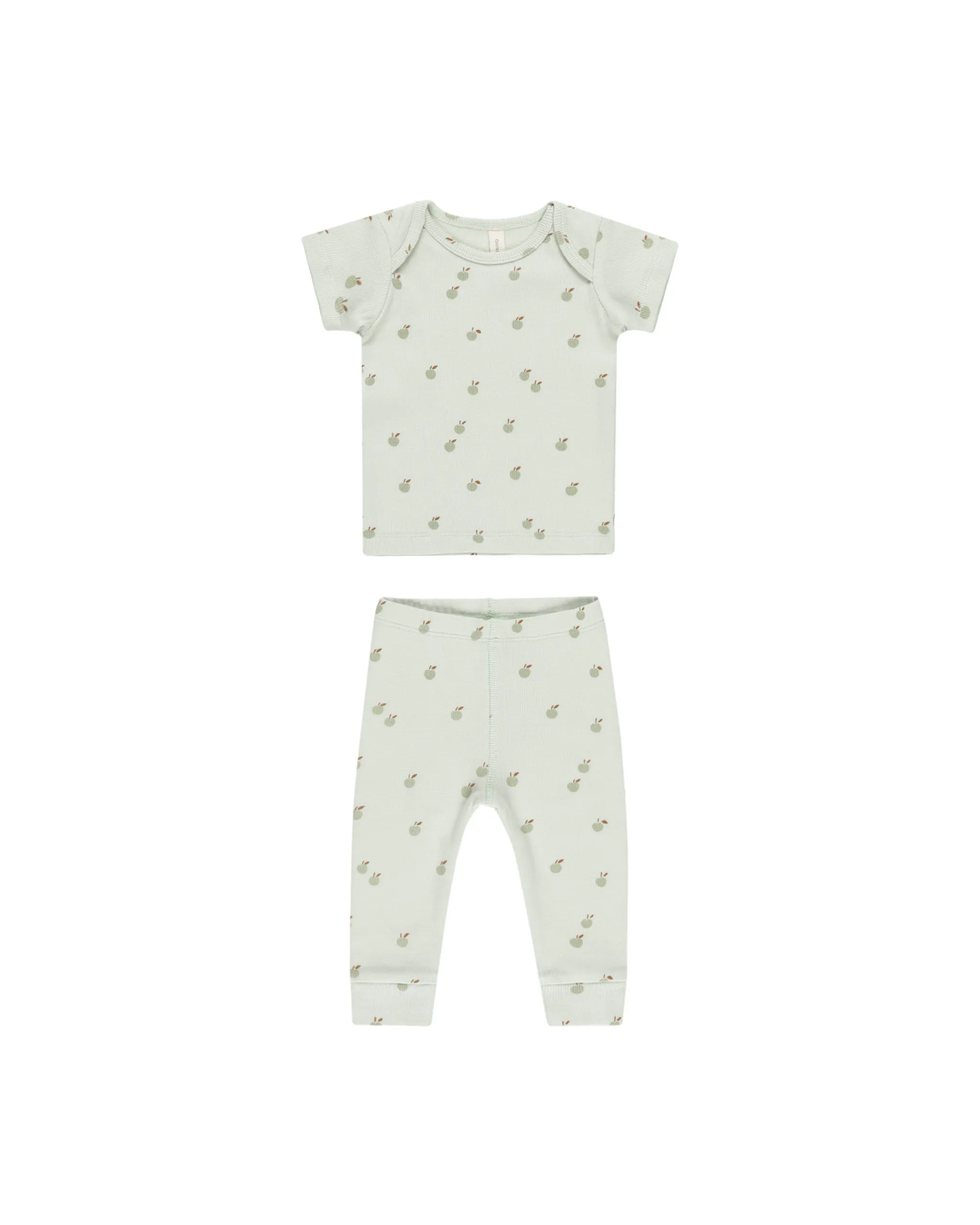 Apples Ribbed Tee   Legging Set in Mint