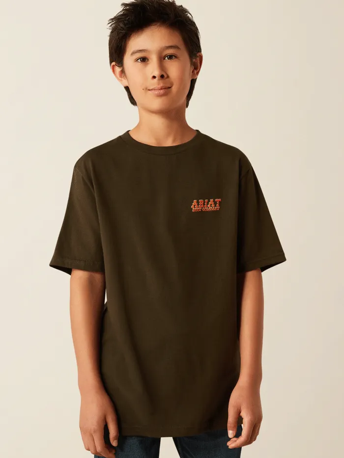 Ariat 10054801 Kids Armadillo on a Half Shell T-Shirt Dark Olive