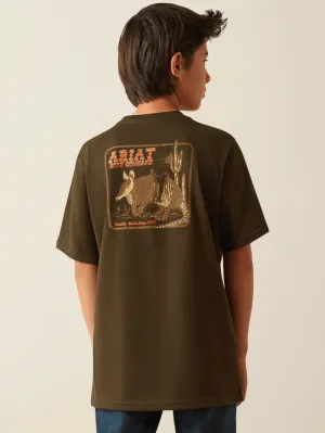 Ariat 10054801 Kids Armadillo on a Half Shell T-Shirt Dark Olive