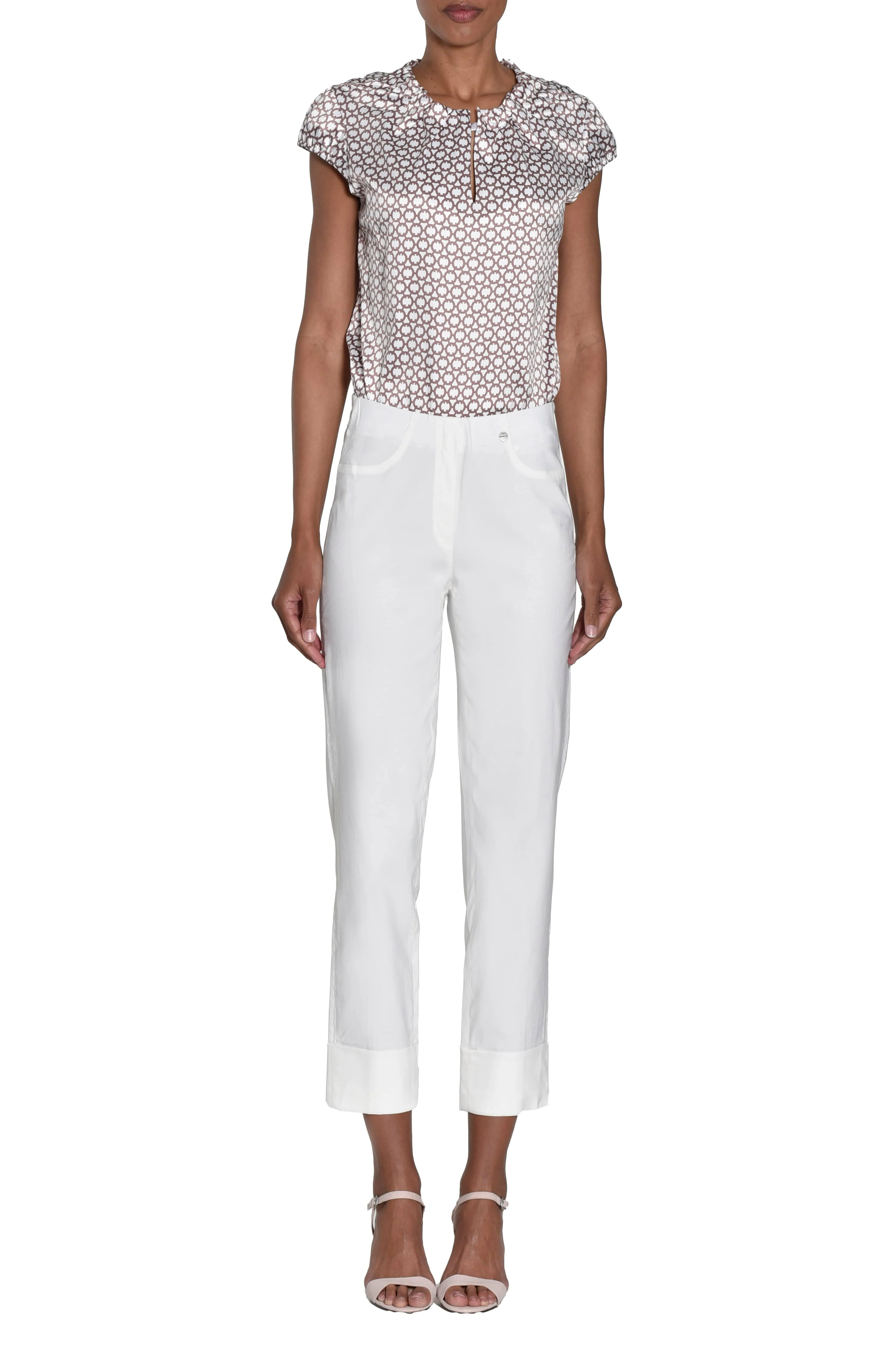 Bella 09 Straight Ankle Grazer Trousers - Cream