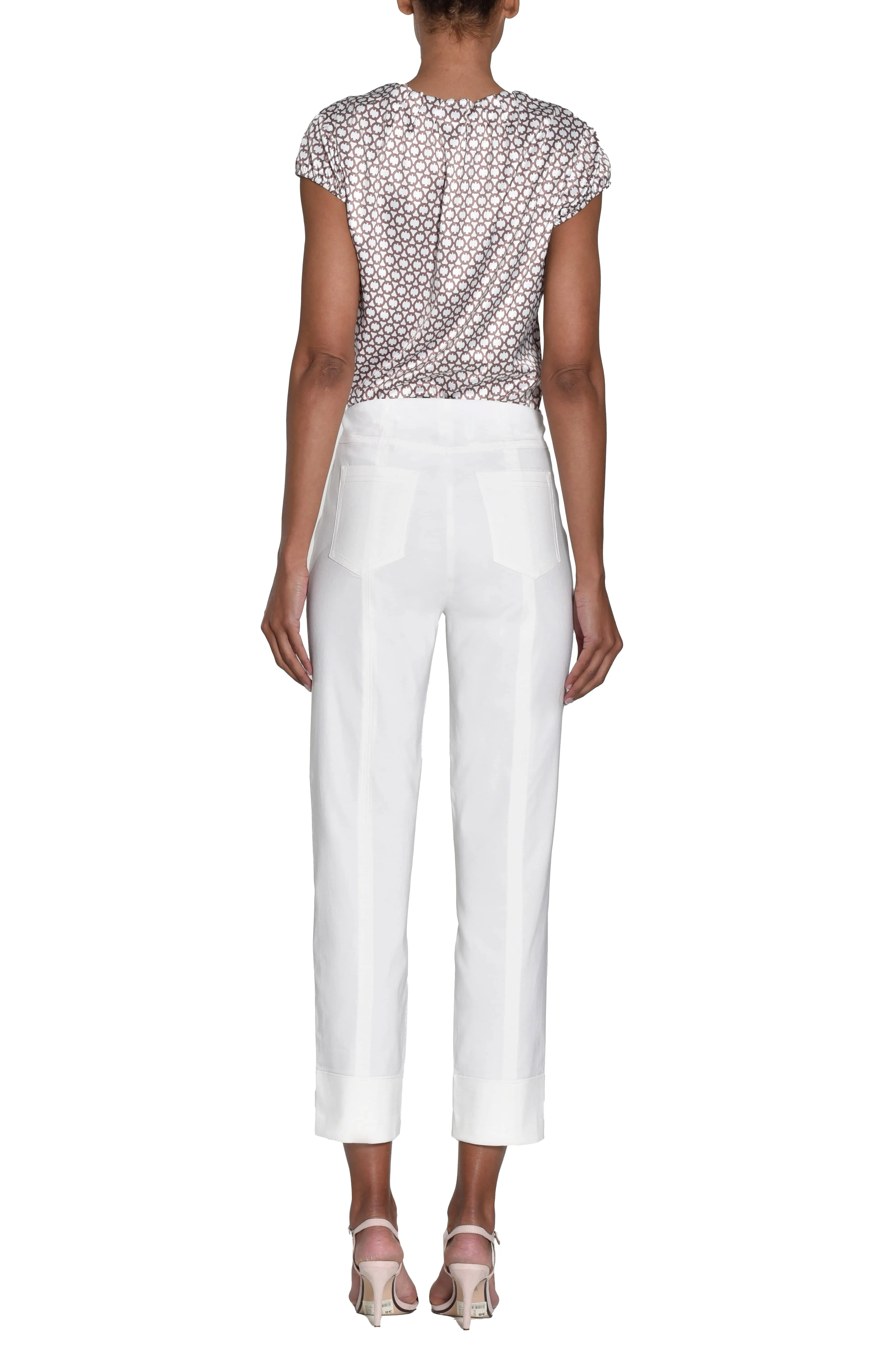 Bella 09 Straight Ankle Grazer Trousers - Cream