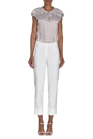 Bella 09 Straight Ankle Grazer Trousers - Cream