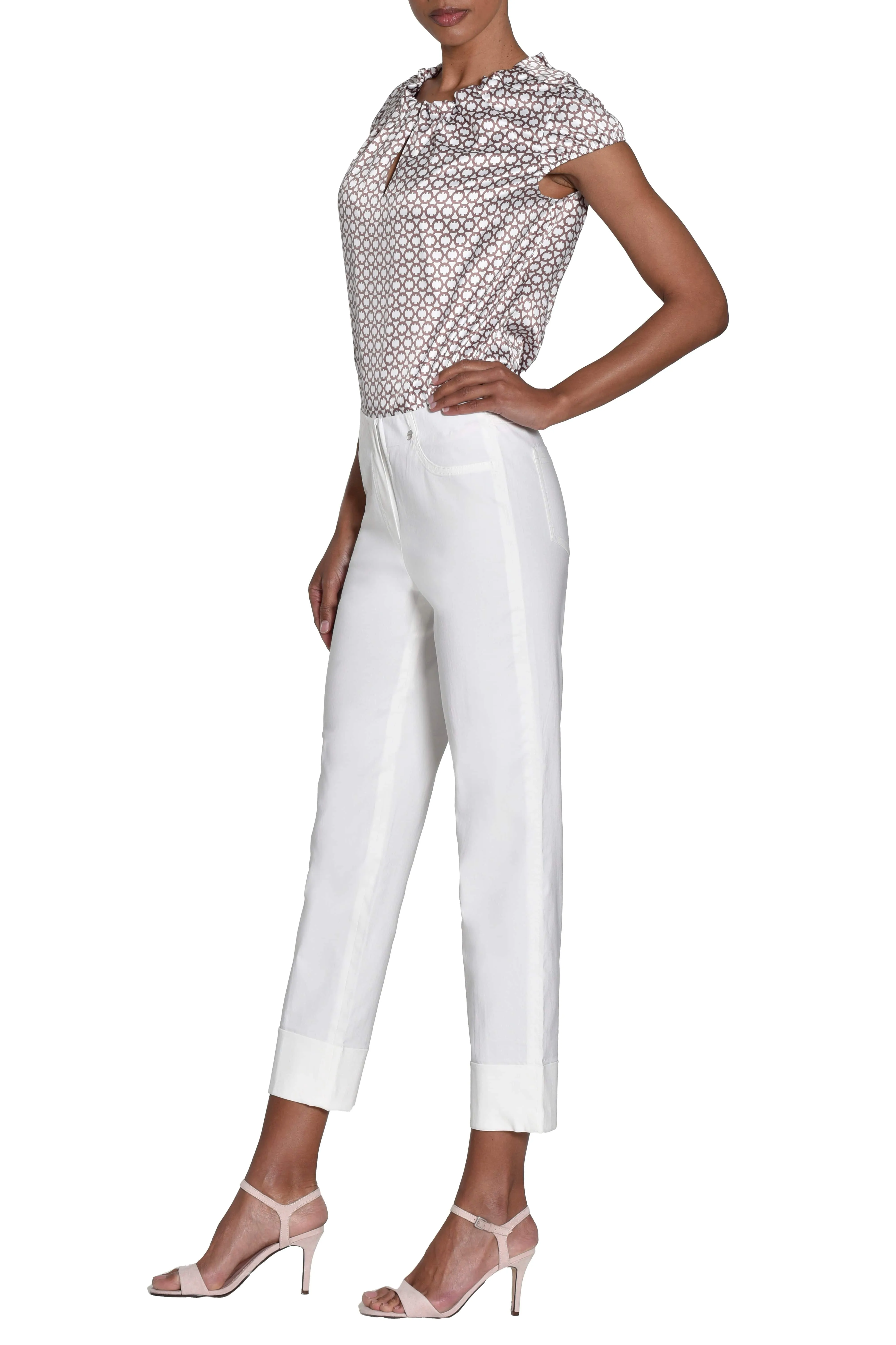 Bella 09 Straight Ankle Grazer Trousers - Cream
