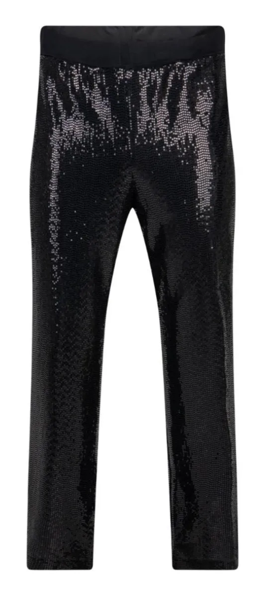 Black Sequin Trousers - Verpass