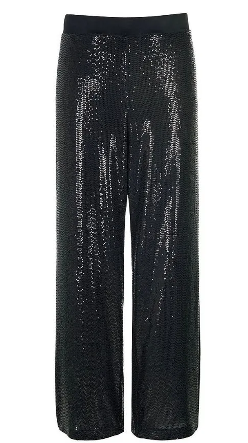 Black Sequin Trousers - Verpass