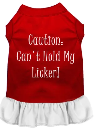 Can't Hold My Licker Screen Print Dress Red With White Xxxl