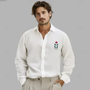 Cotton Linen Casual Floral Shirt