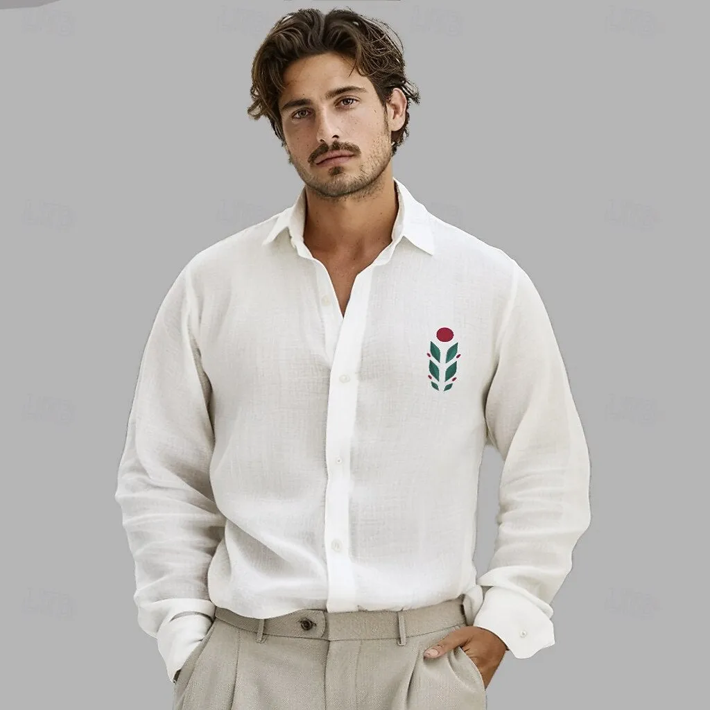 Cotton Linen Casual Floral Shirt