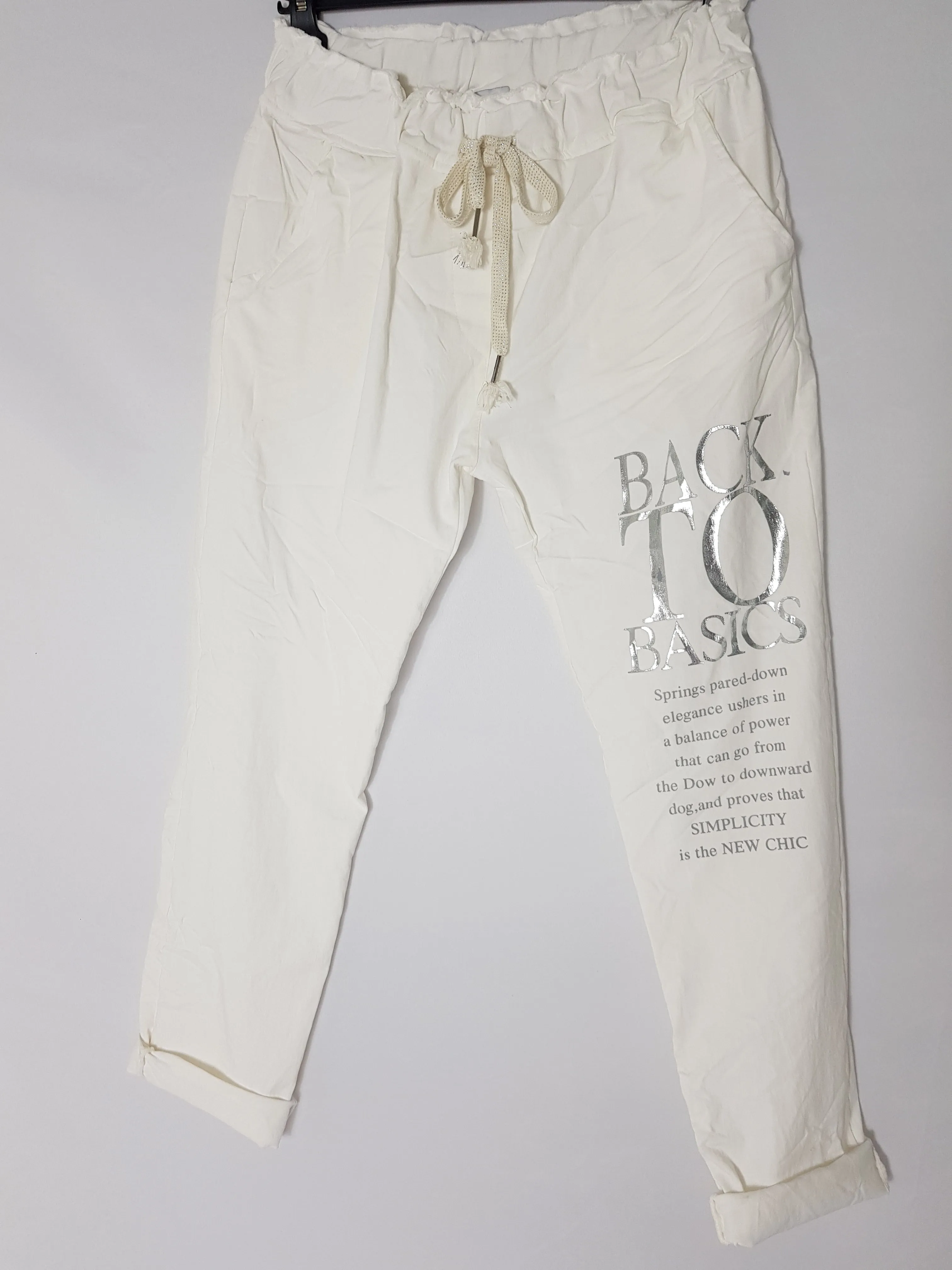 Cream magic Trouser Back to Basics Logo Leg 10/16