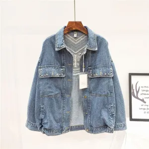 Denim Jacket Spring Bead Flowers Tassel