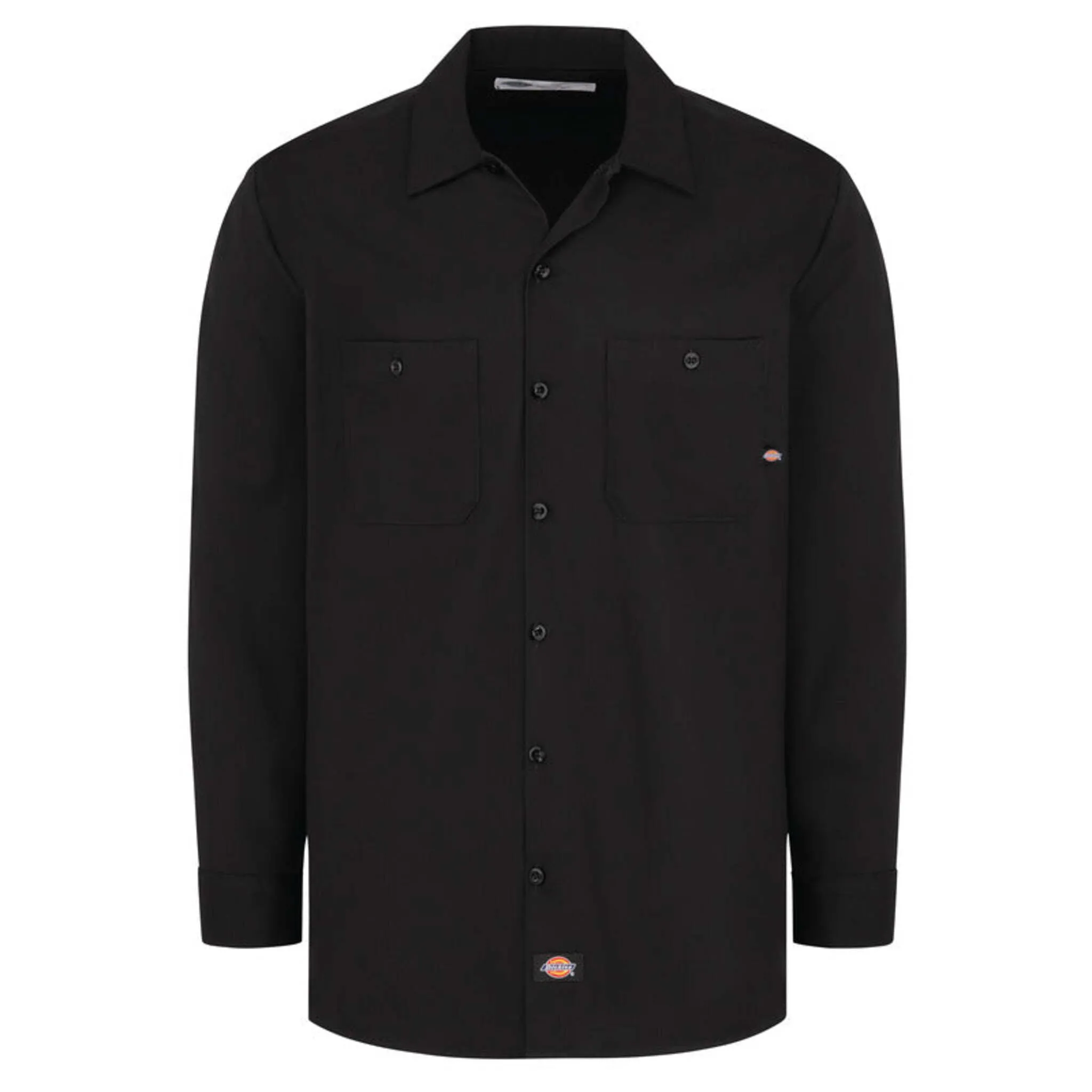 Dickies Men's Industrial Cotton Long-Sleeve Work Shirt - Durable 6 oz. Twill, Fade & Wrinkle Resistant, Professional Collar, Chest Pockets | Sizes S-5XL
