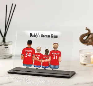 Football Shirt Family Illustration - Personalised Acrylic Plaque