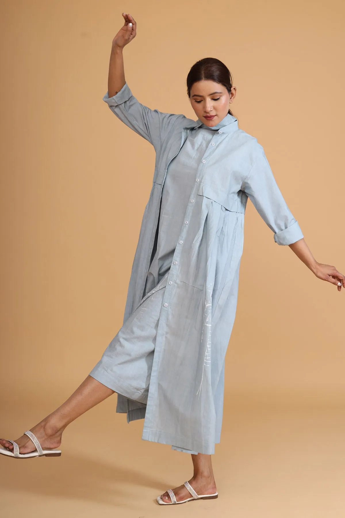 Front Back Pleated Mint Overlay