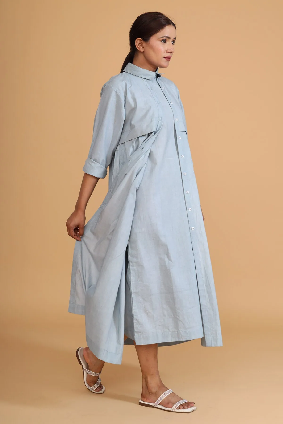 Front Back Pleated Mint Overlay