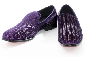 Grape Multicolor Rhinestone Designer Dress Loafer