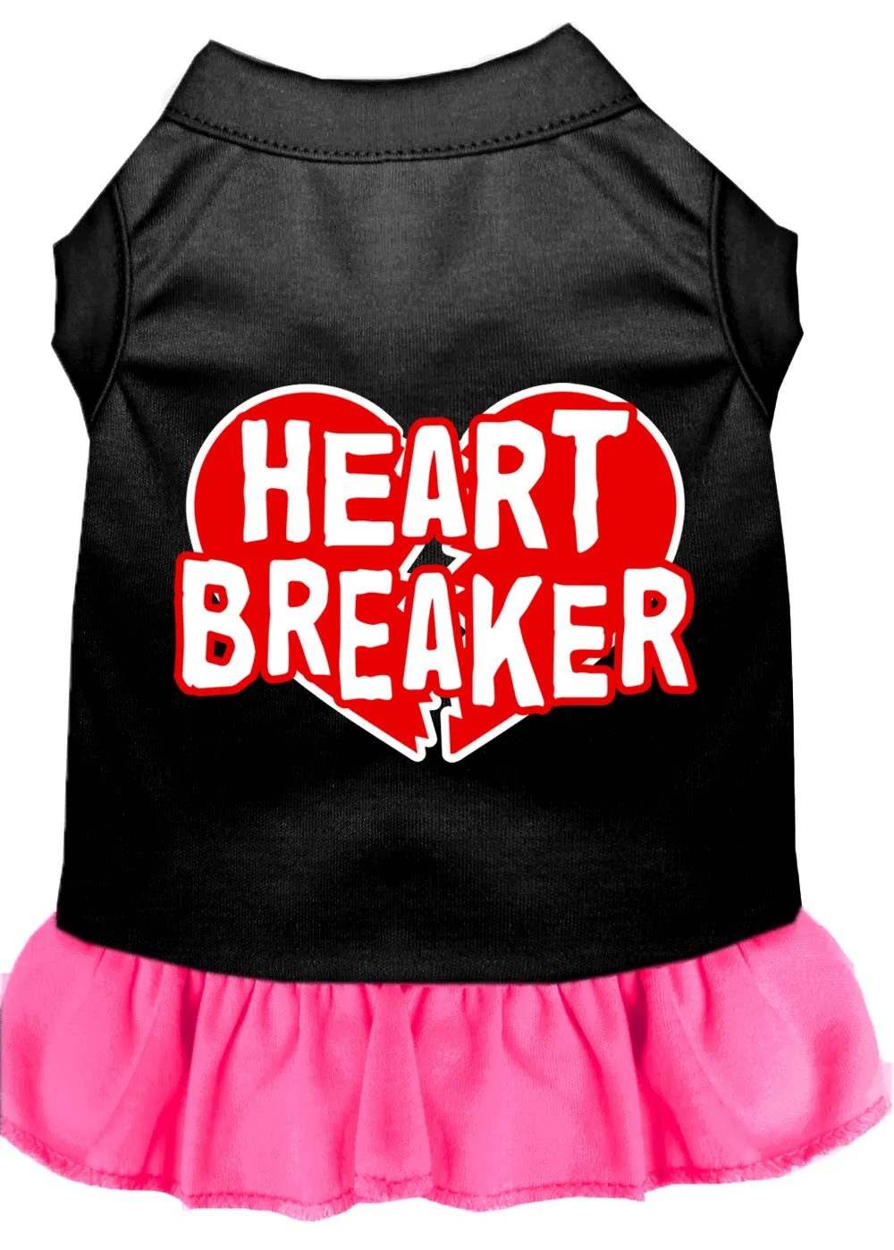 Heart Breaker Screen Print Dress Black With Bright Pink Sm