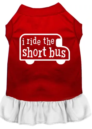 I Ride The Short Bus Screen Print Dress Red With White Sm