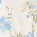 Ivory & Blue Floral Print Short Sleeve Dress
