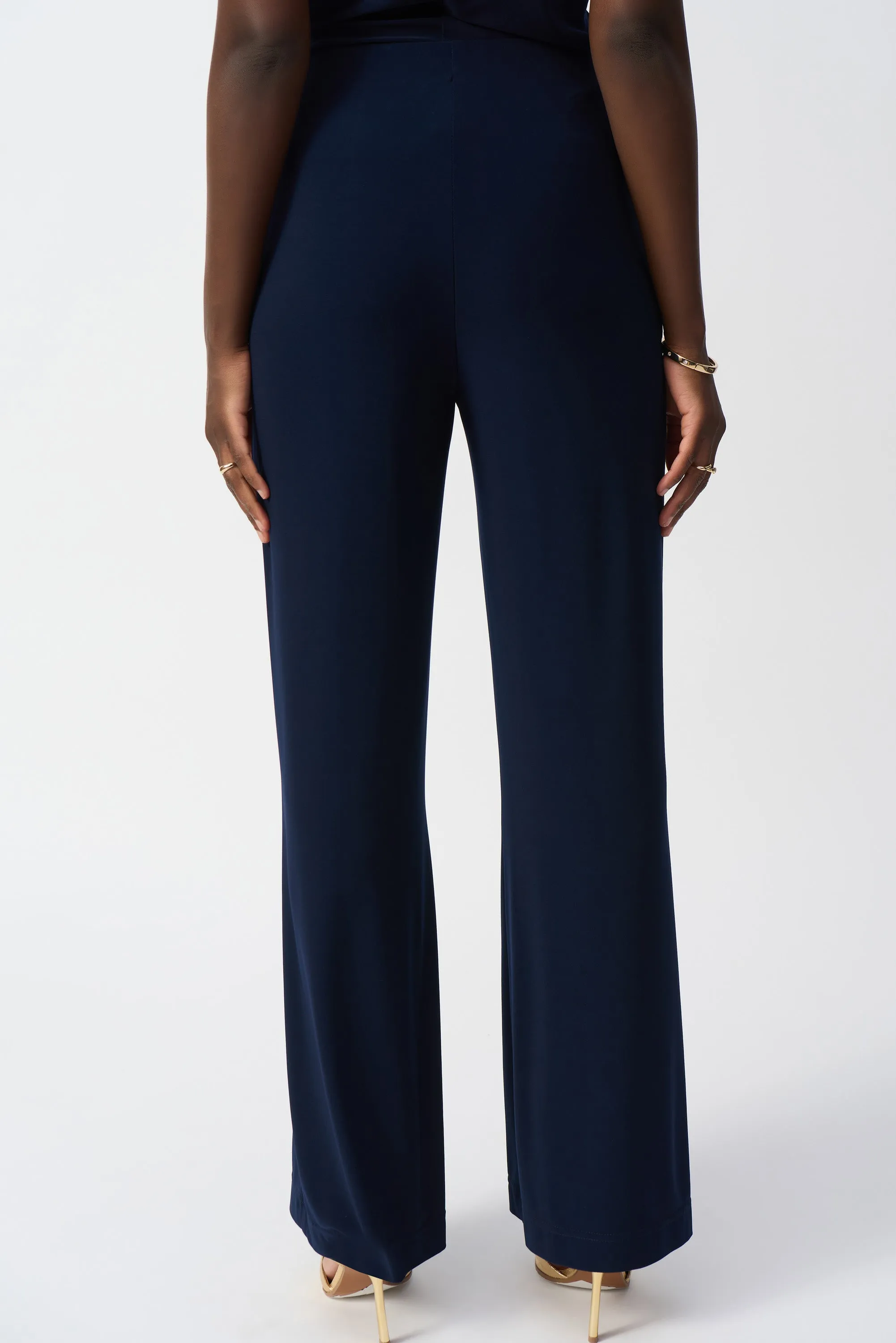 Joseph Ribkoff Silky Knit Wide-Leg Pull-On Trousers