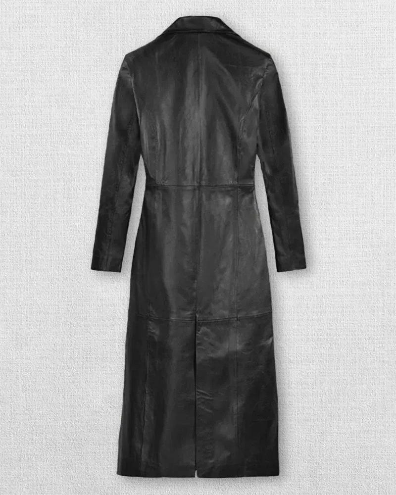 Kendall Jenner Long Leather Coat
