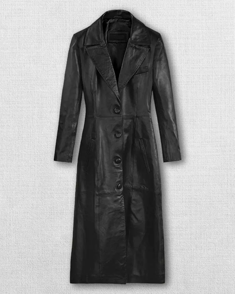Kendall Jenner Long Leather Coat