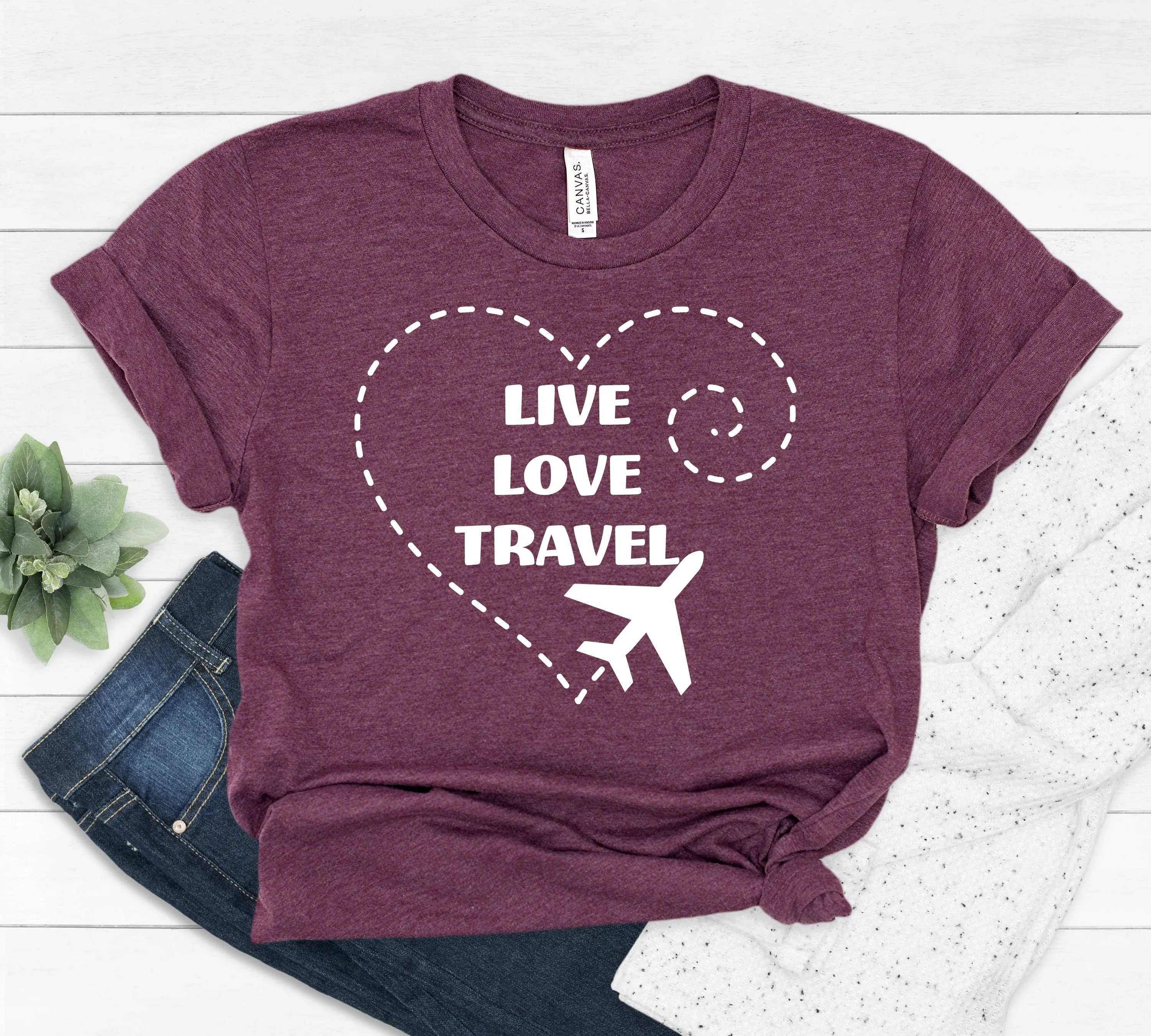 Live Love Travel T Shirt - Family Matching Vacation T Shirt - Summer Cruise - Adventure - Custom Unisex
