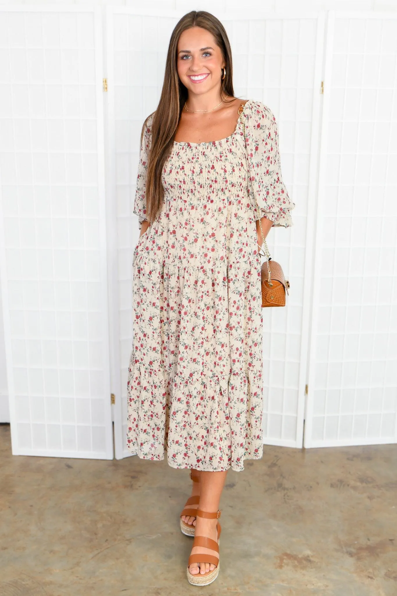 Meadow Muse Floral Midi Dress