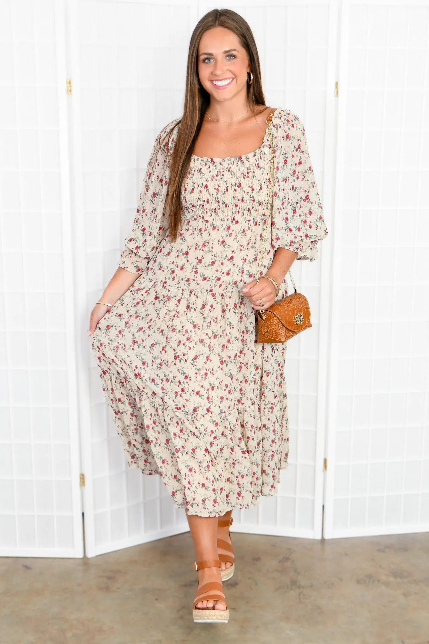 Meadow Muse Floral Midi Dress