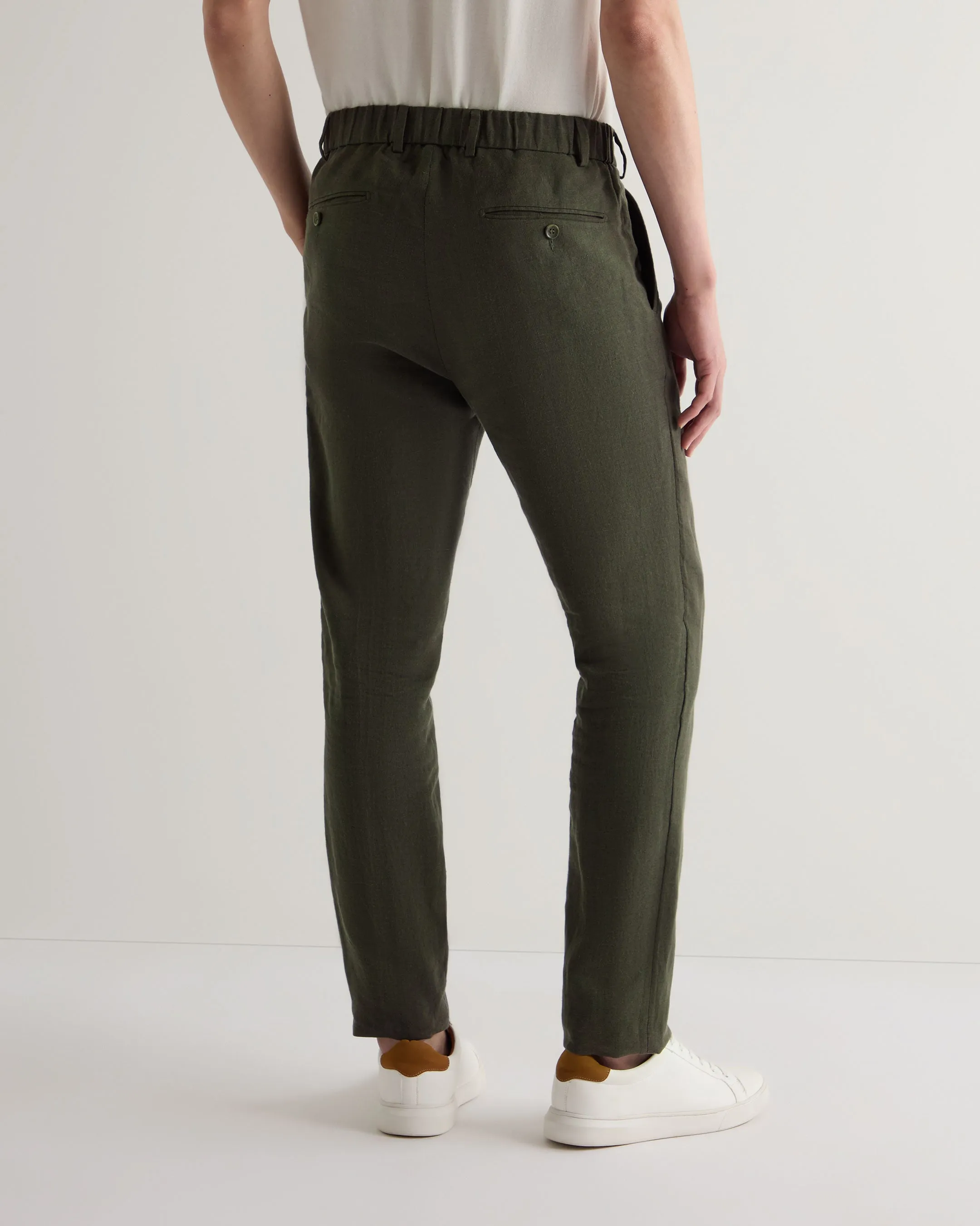 Men's Atrani Linen Trouser Arabica Khaki Green