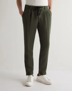 Men's Atrani Linen Trouser Arabica Khaki Green