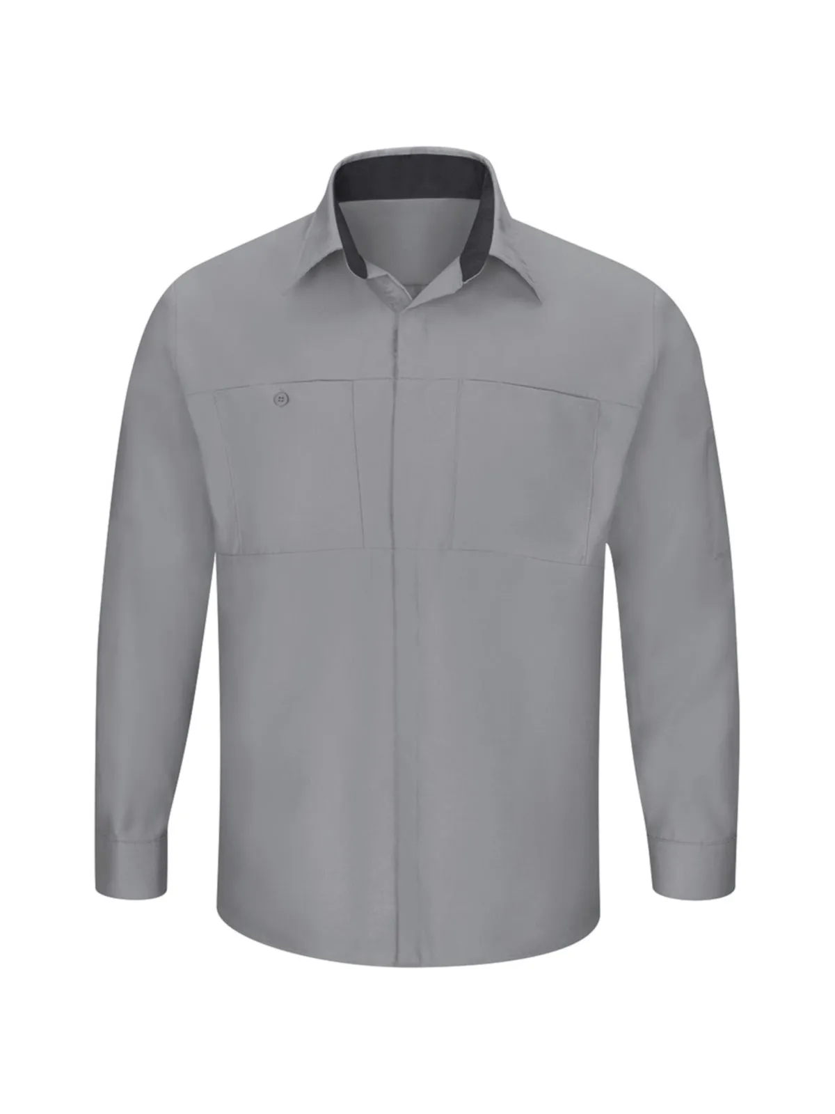 Men's Long Sleeve Performance Plus Shop Shirt - SY32 - Light Grey/Charcoal Mesh