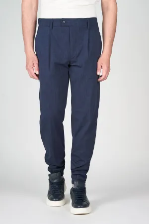 Mélange Jersey Jogger Trousers with Pleat