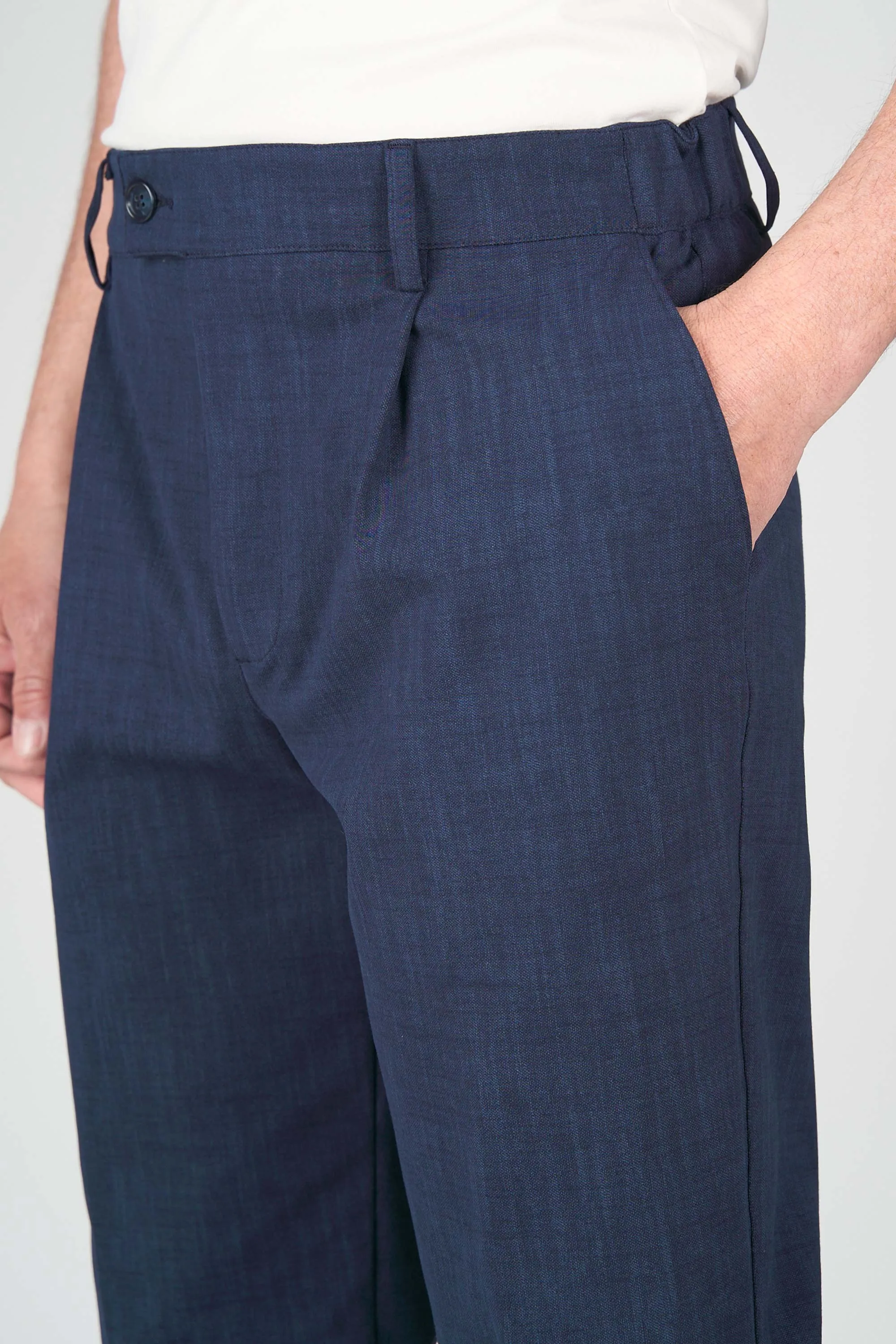 Mélange Jersey Jogger Trousers with Pleat