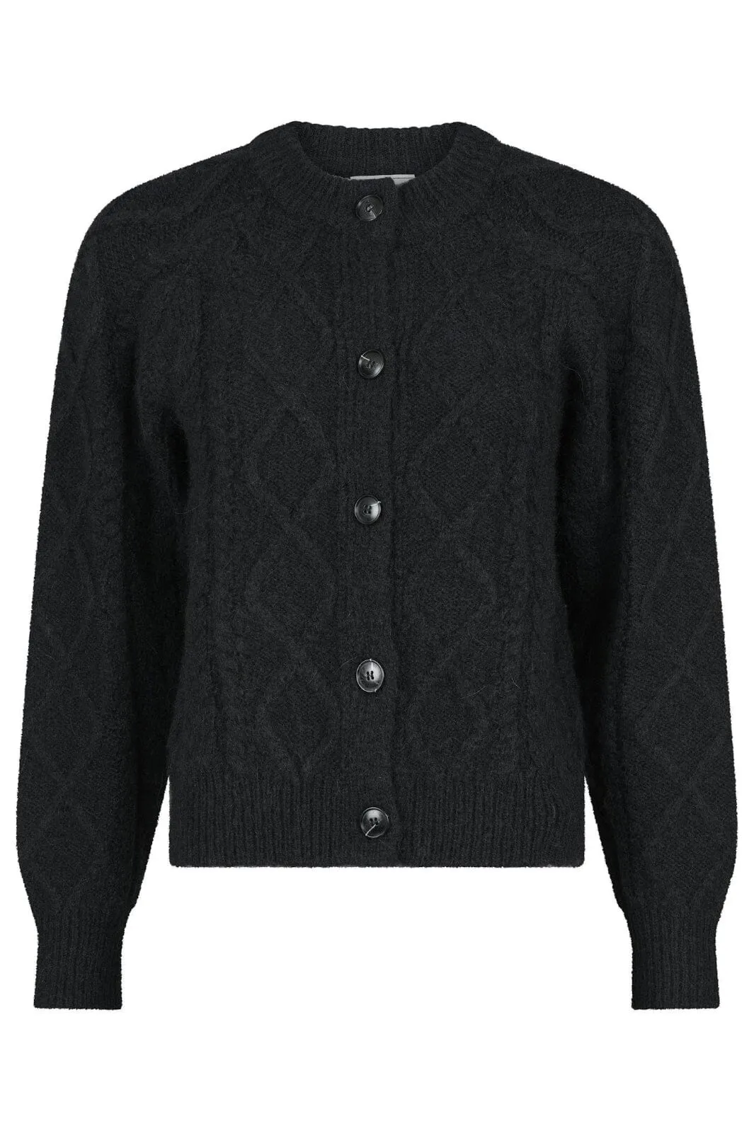 Neo Noir - Selda Cable Soft Knit Cardigan - Black