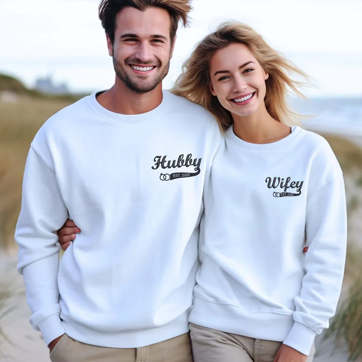 Newlywed Sweatshirt or Hoodie, Personalized Embroidered Wedding Gifts for Couples