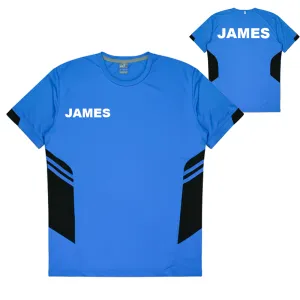 Personalised Cyan and Black Training Shirt - Mens