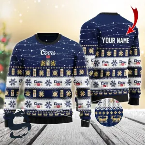 Personalized Christmas Twinkle Lights Coors Banquet Christmas Sweater