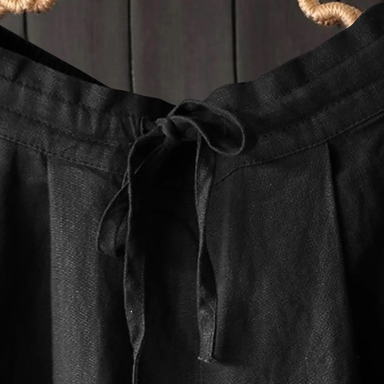 Plus Size Linen Pants for Women Wide Leg High Waist Cotton Linen Trousers, Breathable Wrinkle-Free Beach Vacation Wear