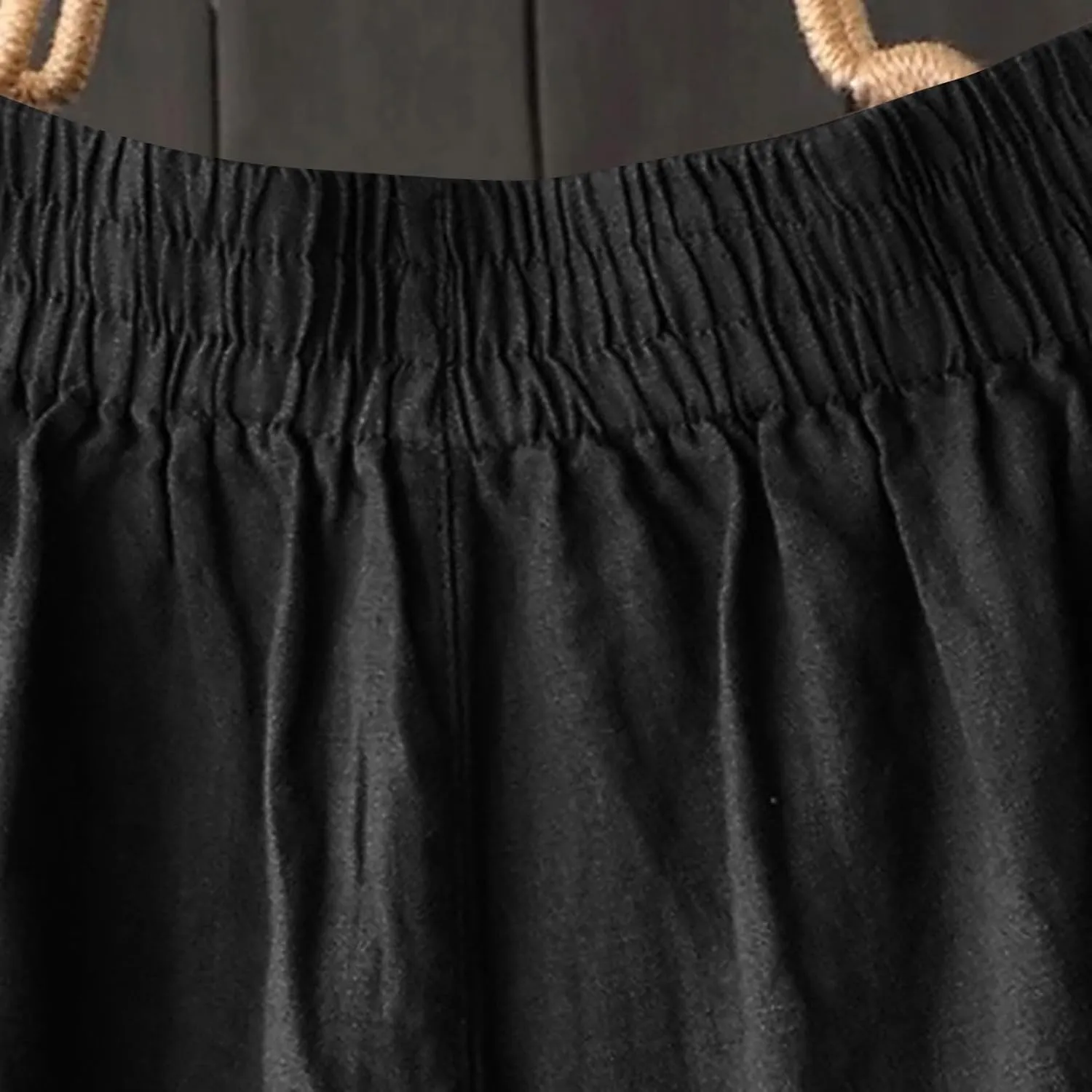 Plus Size Linen Pants for Women Wide Leg High Waist Cotton Linen Trousers, Breathable Wrinkle-Free Beach Vacation Wear