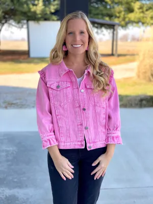 Pop of Pink Denim Jacket