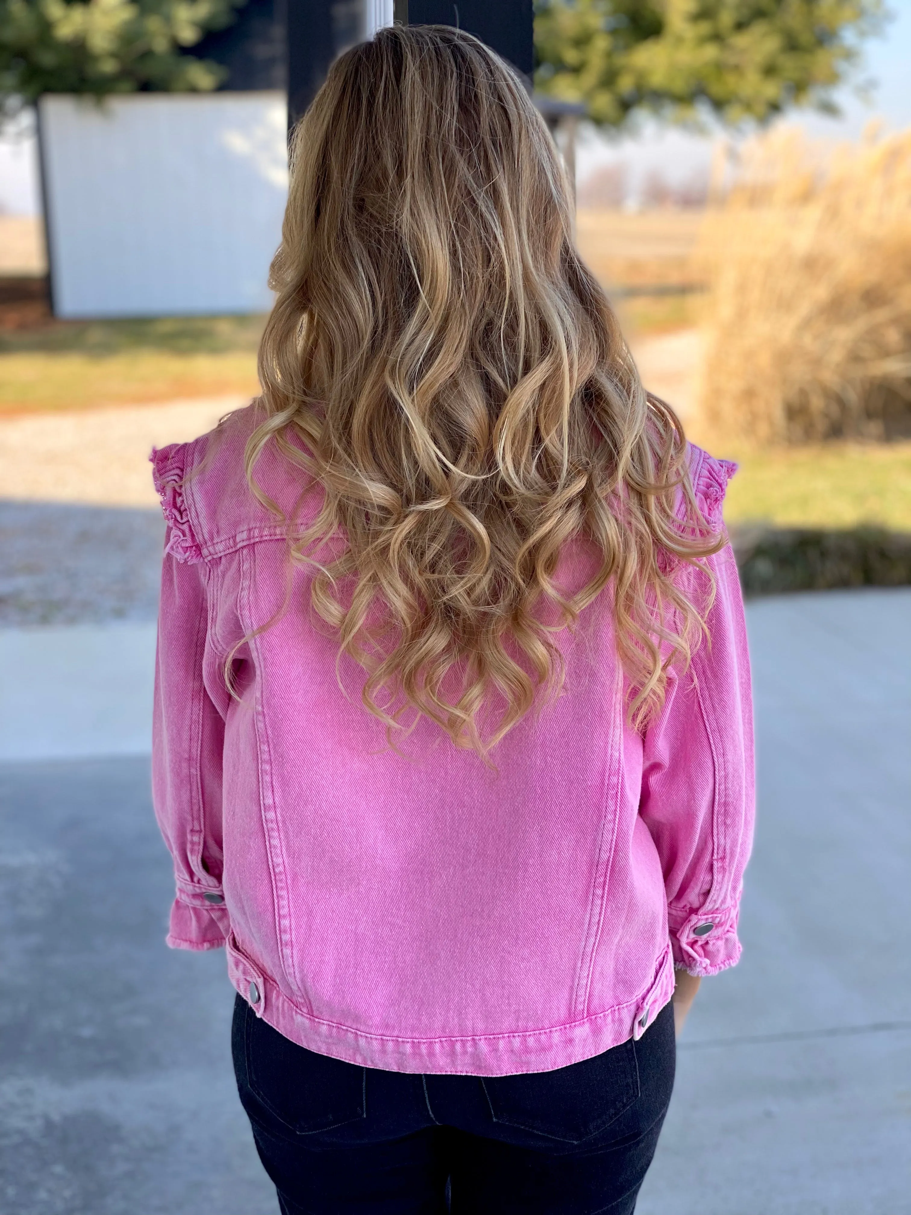 Pop of Pink Denim Jacket