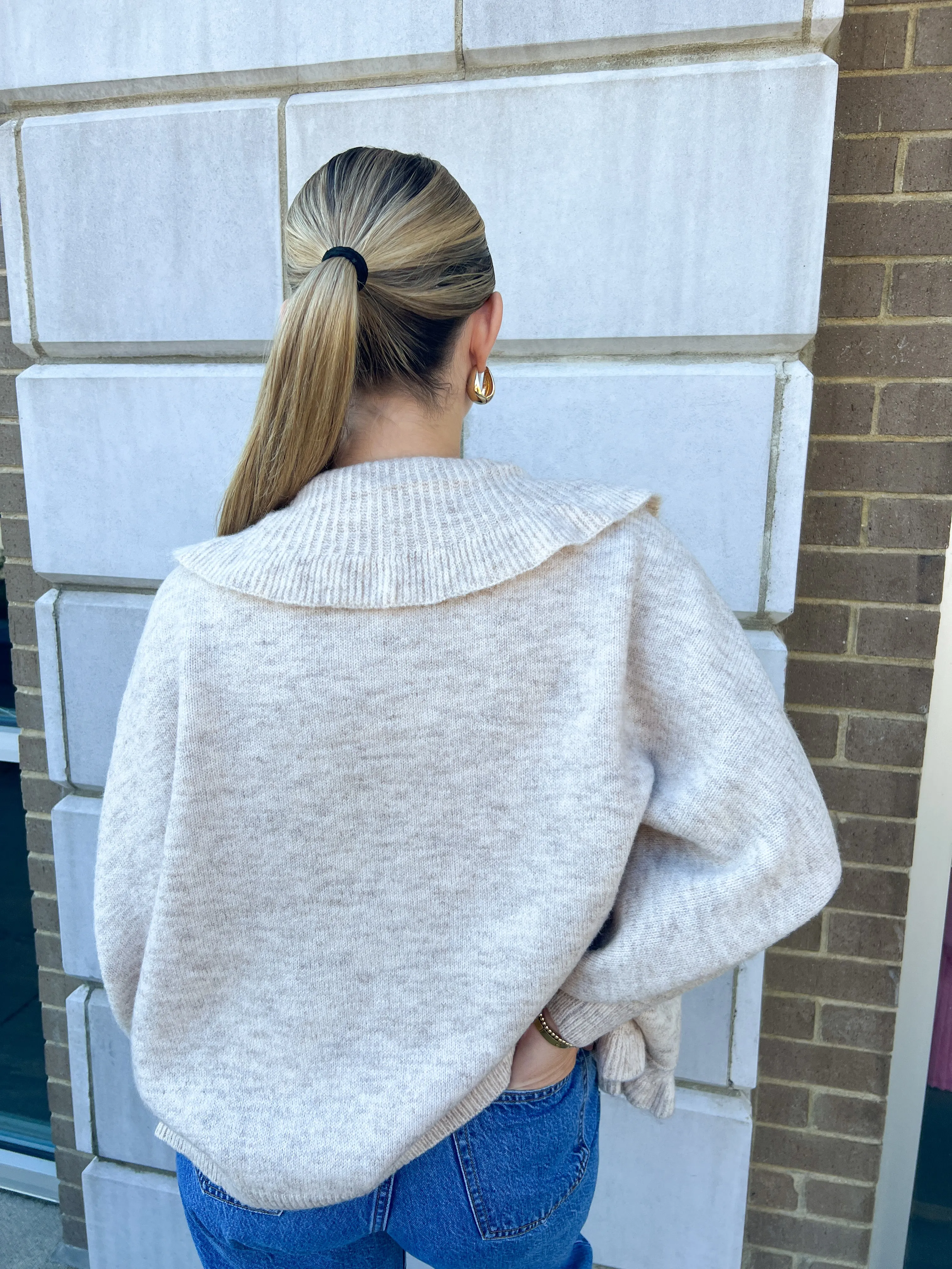 Ruffle Delight Collared Cardigan