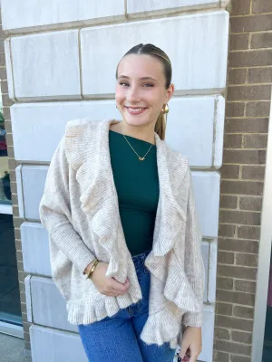Ruffle Delight Collared Cardigan