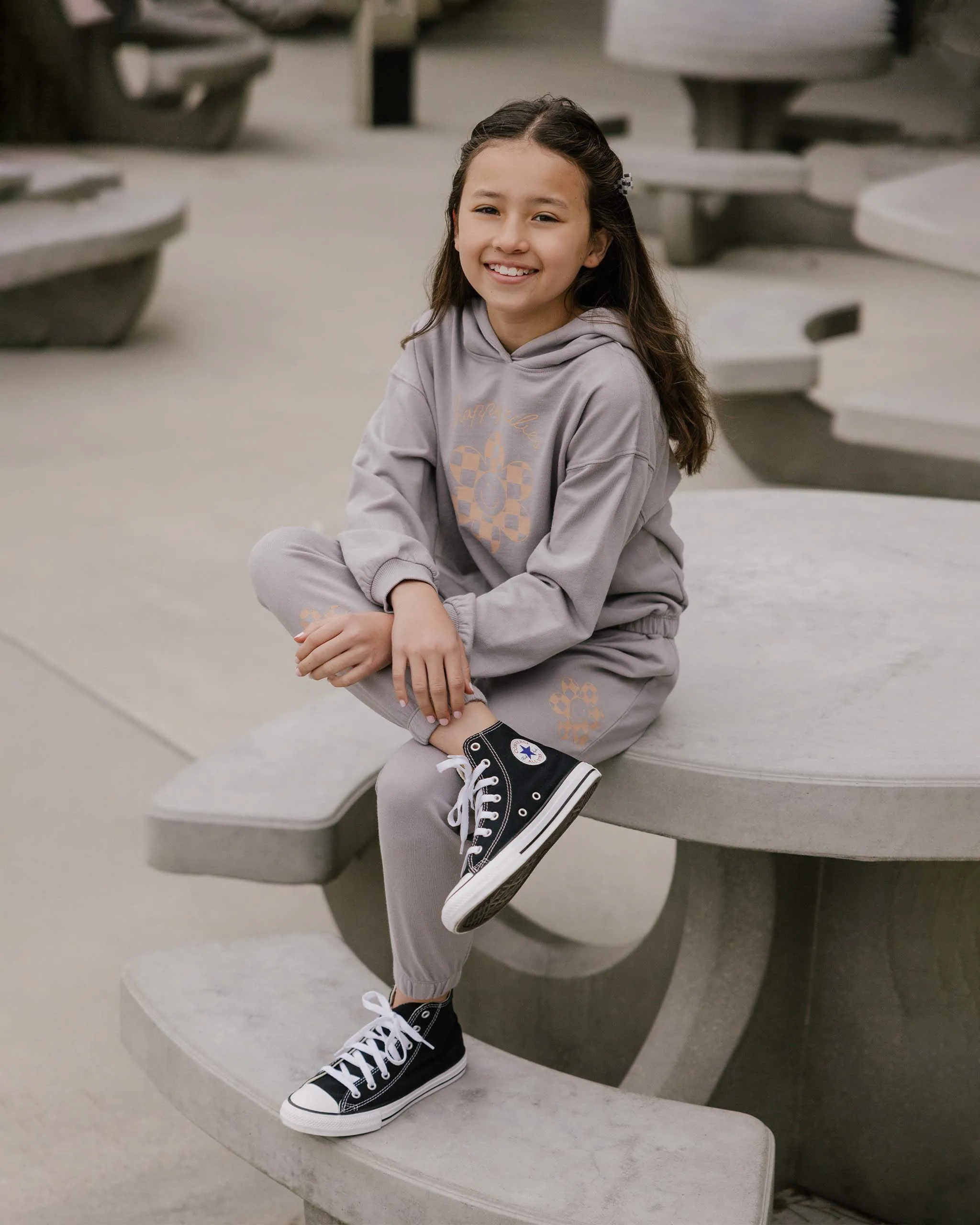Rylee & Cru French Blue Happy Vibes Classic Hoodie