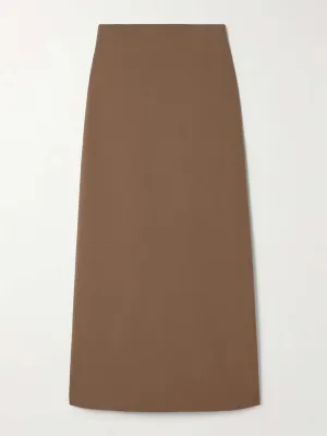 Samos stretch-wool twill maxi skirt