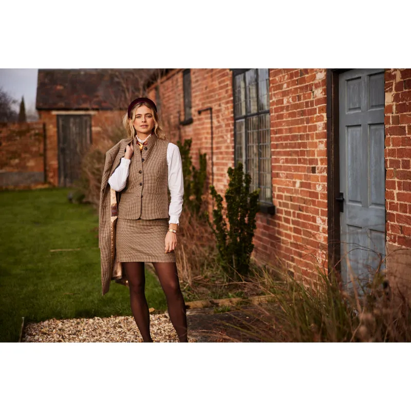 Schoffel Beauly Ladies Tweed Skirt - Houndstooth Tweed