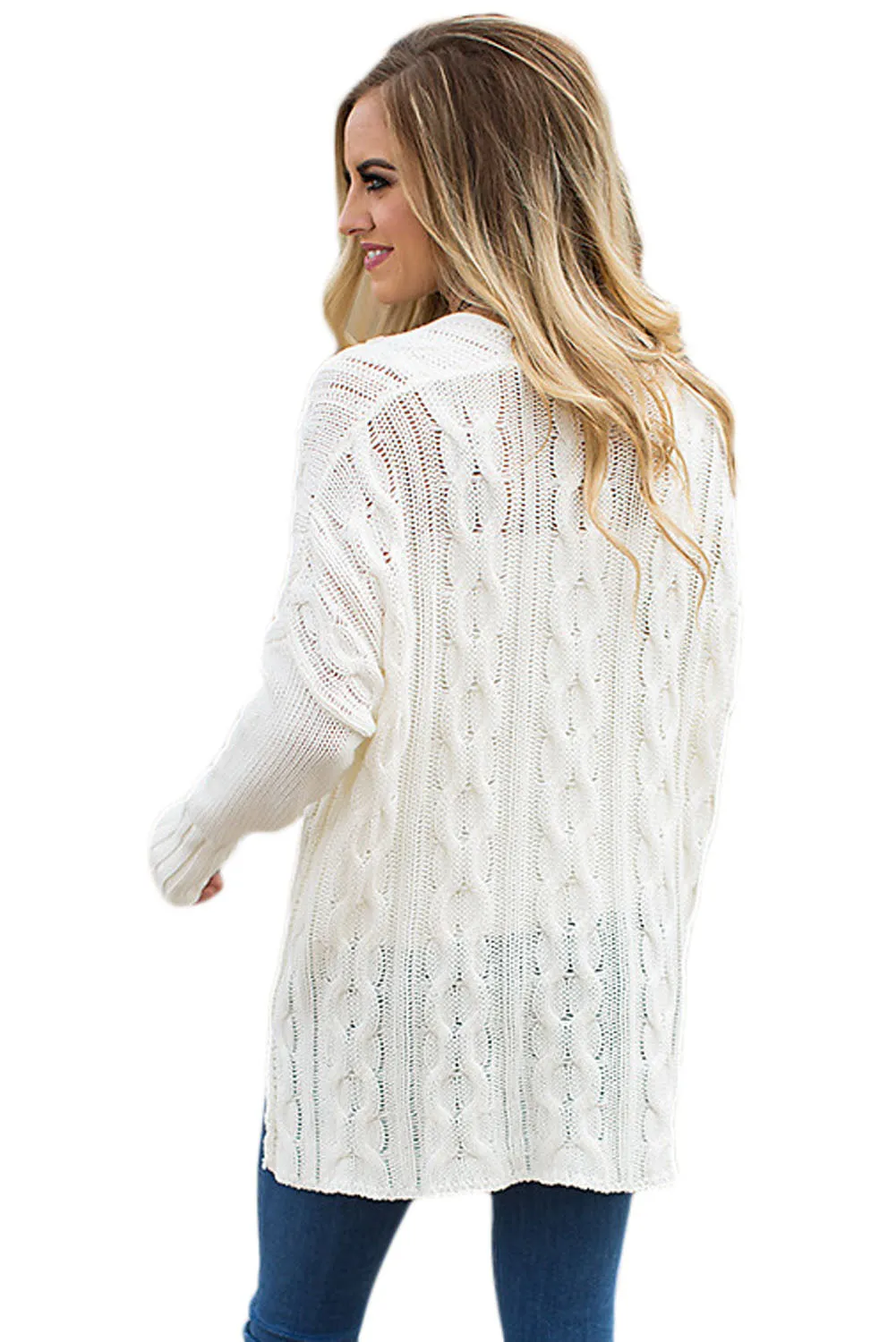 Sexy White Oversized Cozy up Knit Sweater